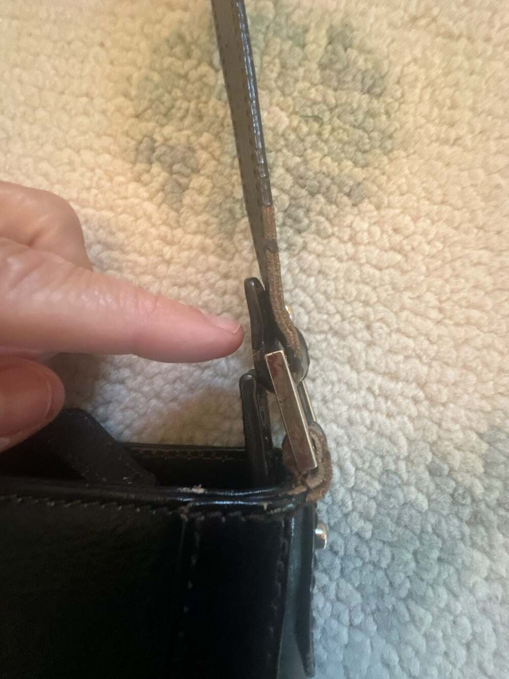 Etienne Aigner Brownish Black Leather Shoulder Bag Purse Silver-Tone Buckle - Picture 11 of 16